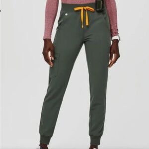 (NEW) FIGS Zamora High-Waisted Jogger Pants (Moss) Petite XXS